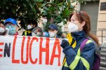 Concentración en la junta de distrito de Vallekas